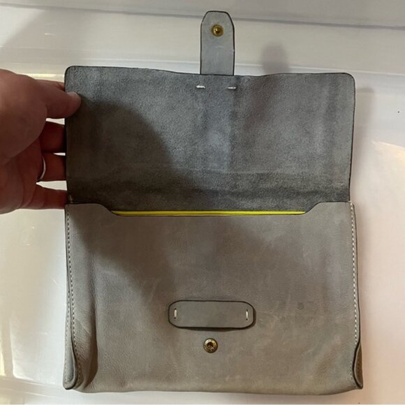 GAP Gray Clutch Suede Leather Wristlet - Picture 4 of 8